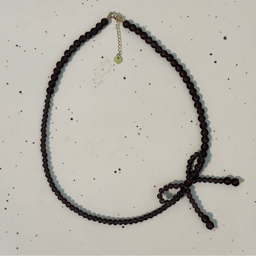 Handmade Dark Purple Crystal Necklace
